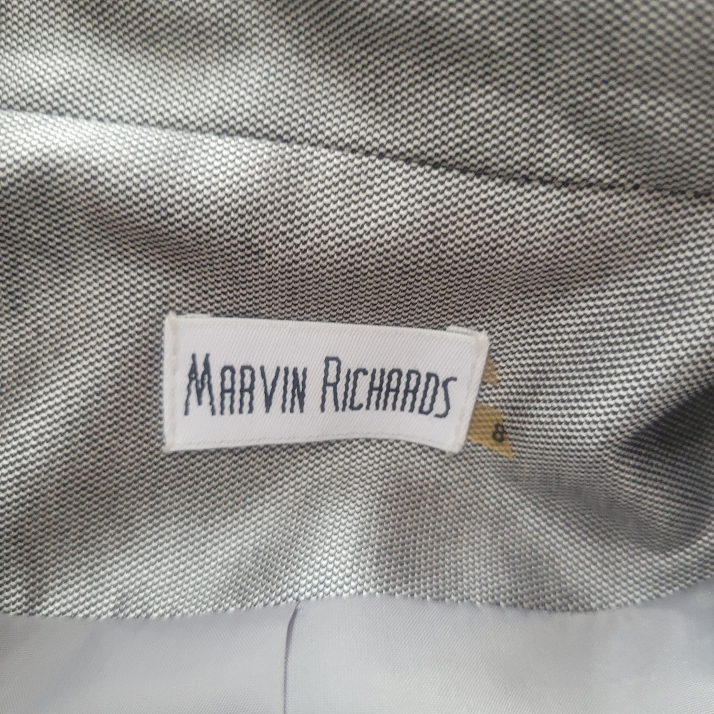 *NWT* Marvin Richards Sophisticated Wrap Style Metallic Gray Dress Size 8 - Picture 2 of 14